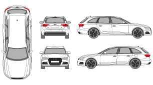 Audi A4 Avant 2015 Vehicle Template