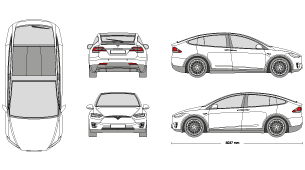 TESLA X-Model 2015 Vehicle Template