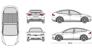 TESLA X-Model 2015 Vehicle Template
