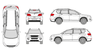 Great Wall Haval H6 2015 Vehicle Template