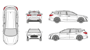 FORD Focus Turnier 2018 Vehicle Template