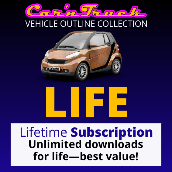 Car 'n Truck Vehicle Outline Collection - Lifetime Subscription