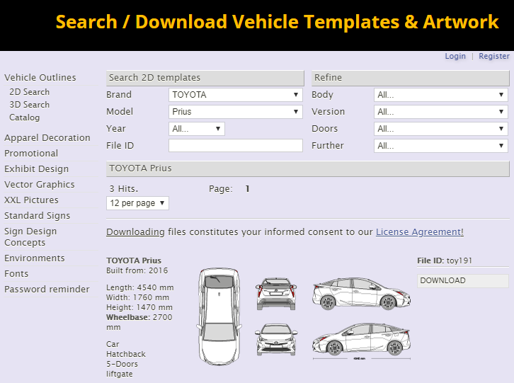 Search Download Vehicle Templates Toyota Prius