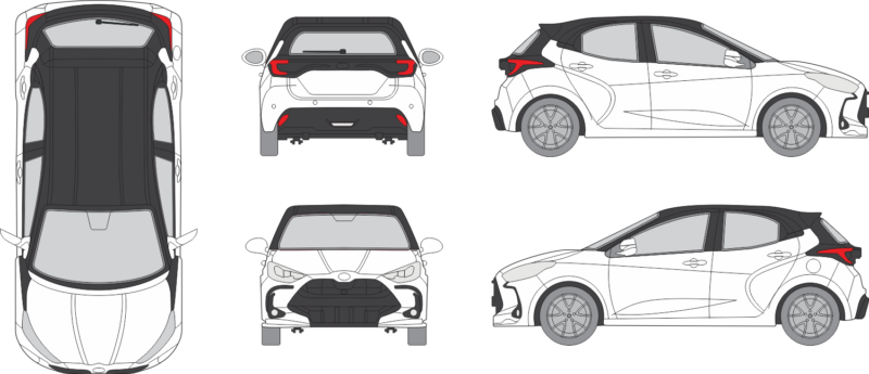 Toyota Yaris 2020 4-Door Vehicle Template