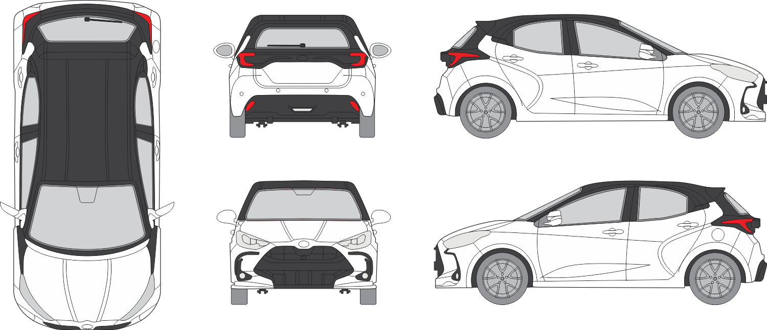 Toyota Yaris 2020 4-Door Vehicle Template