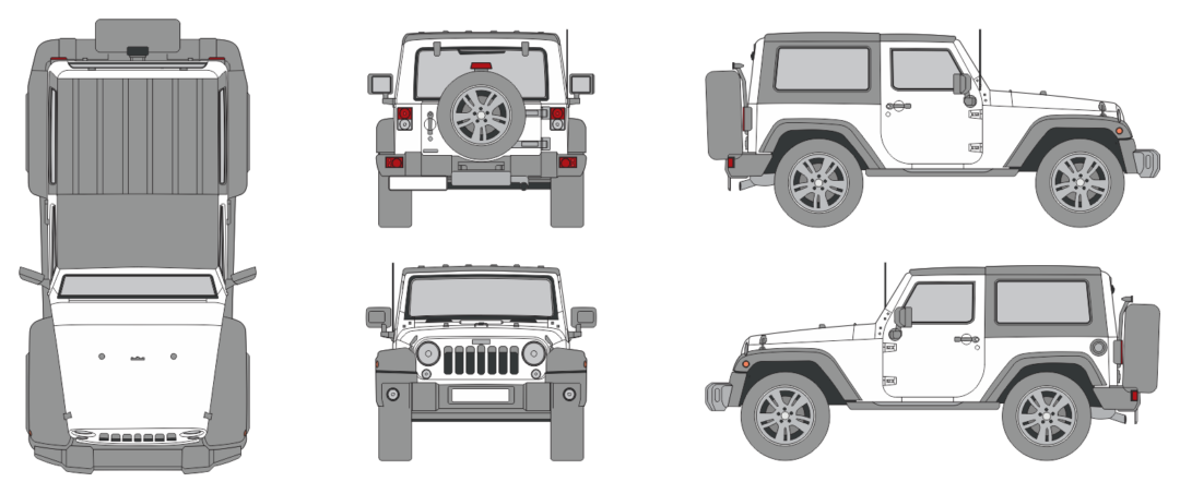 Jeep Wrangler 2018 2-Door Vehicle Template