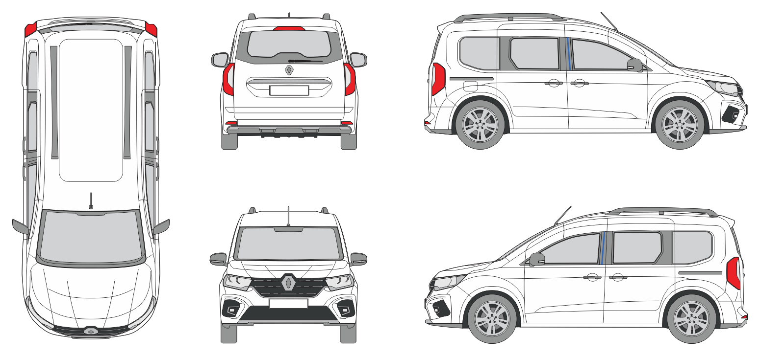 Renault Kangoo 2021 Car Template