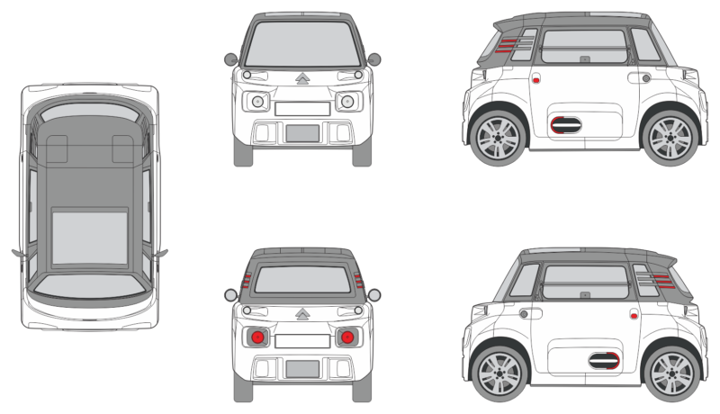 Citroen Ami 2020 Car Template
