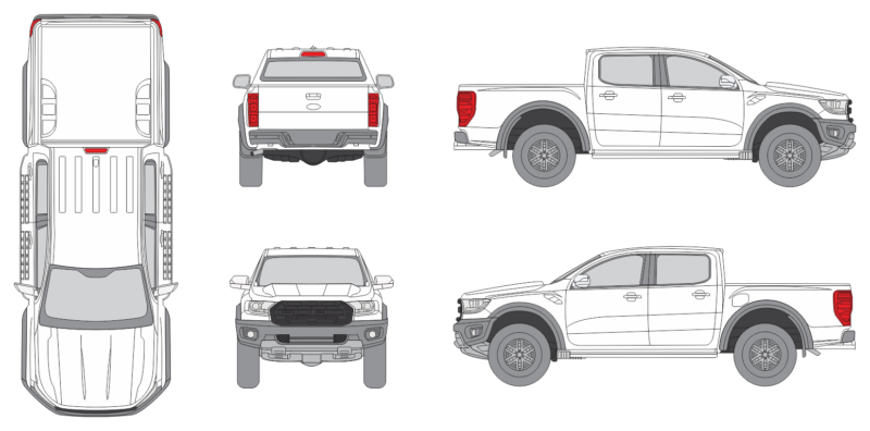 Ford Ranger Raptor 2021 Pickup Template