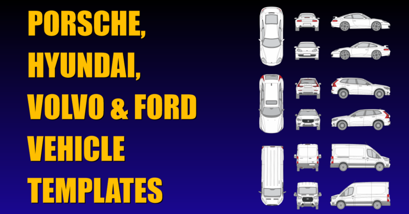 Porsche, Hyundai, Volvo and Ford Vehicle Templates Added