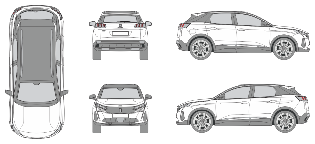 Peugeot 3008 2020 SUV Template