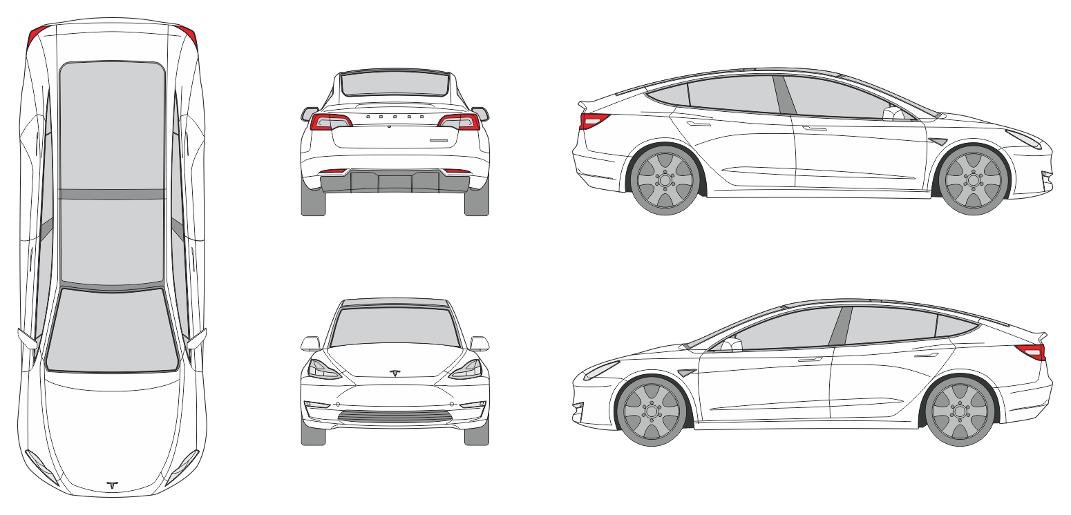 Tesla Model 3 2022 Car Template