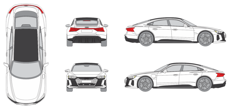 Audi e-tron GT 2020 4 Door Car Template