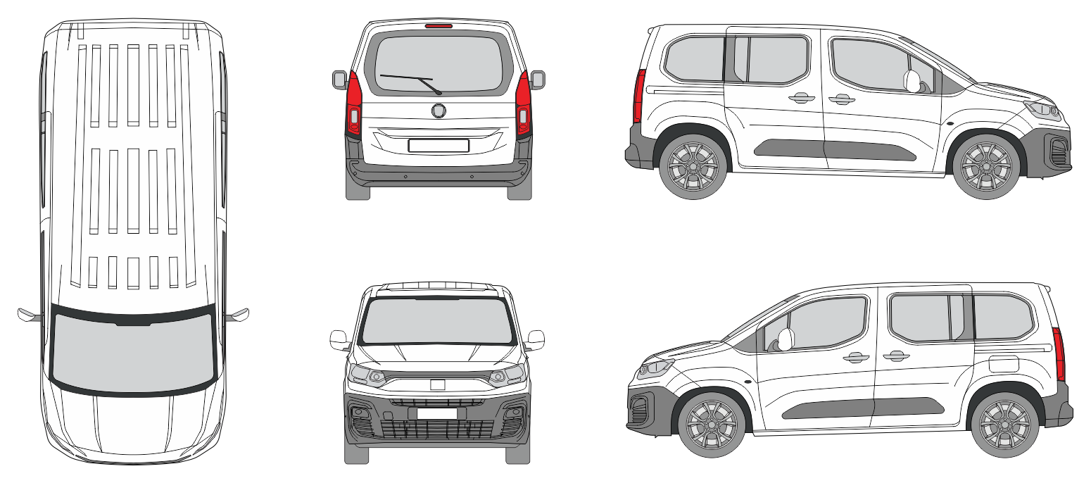 Fiat Doblo Combi 2022 Minibus Template
