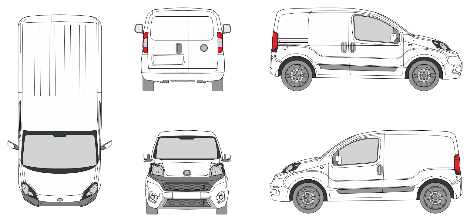 Fiat Fiorino 2022 3 Door Minivan Template