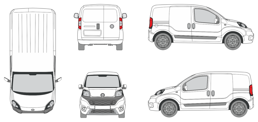 Fiat Fiorino 2022 5 Doors Minivan Template