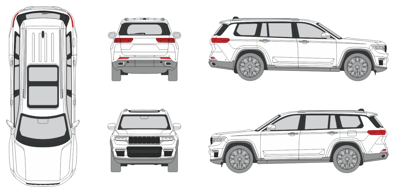 Jeep Grand Cherokee 2021 Long - Vehicle Templates Unleashed