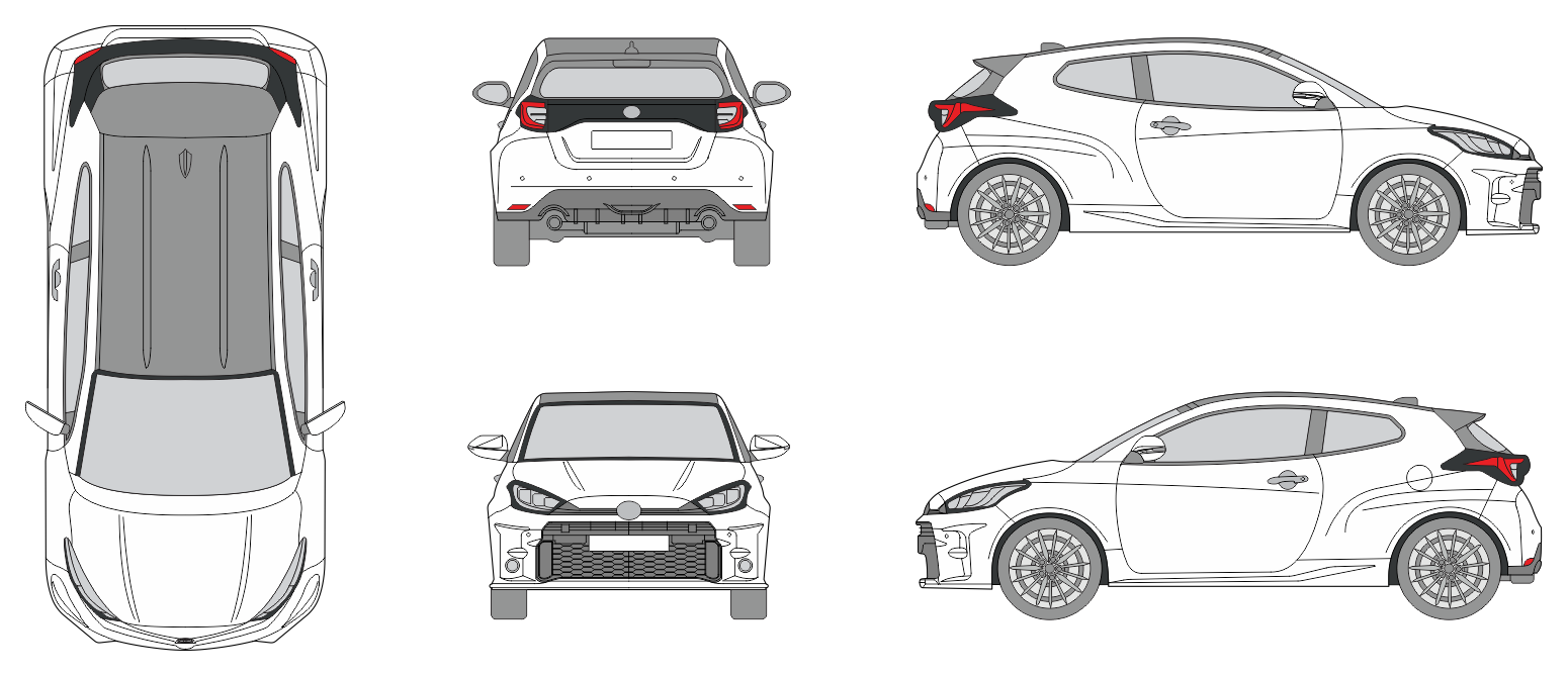 Toyota Yaris GR 2020 Car Template