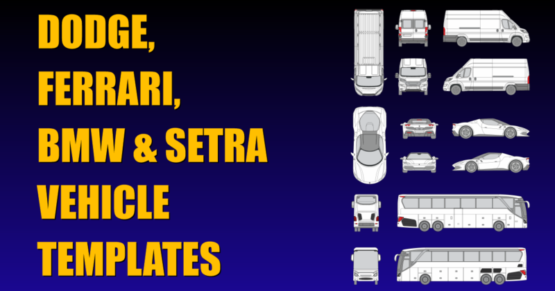 Dodge, Ferrari, BMW & Setra Vehicle Templates Added to Collection
