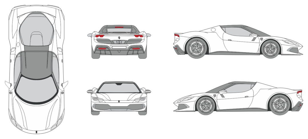 Ferrari 296 GTB 2022 Car Template