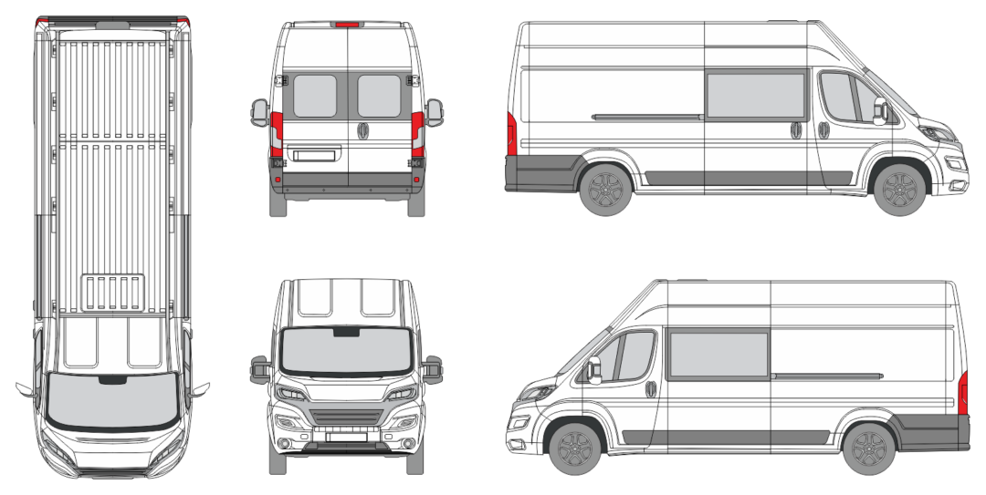 Fiat Ducato 2021 Four Doors Van Template