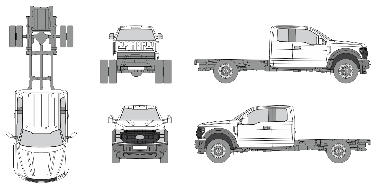 Ford F-550 2022 Pickup Template