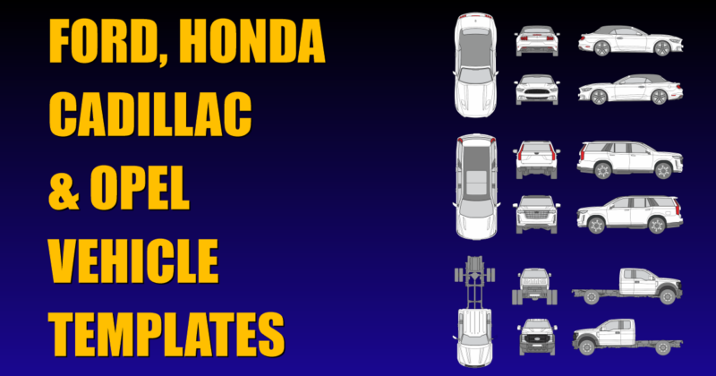 Ford, Honda, Cadillac and Opel Vehicle Templates Added to Collection