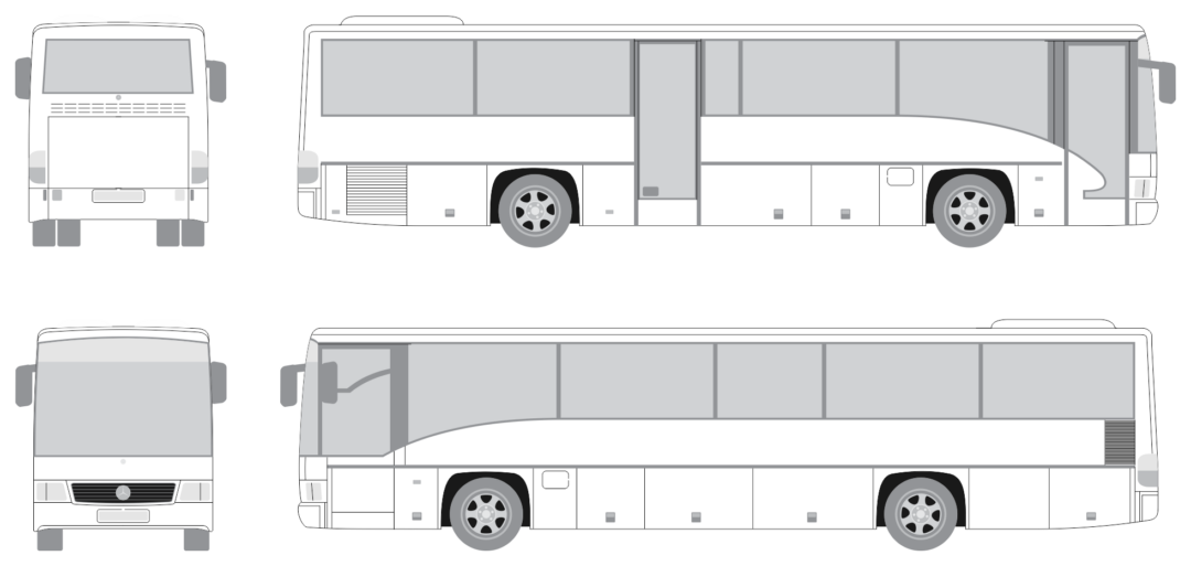 Mercedes Benz O 550 Integro 1996 Single Door Bus Template