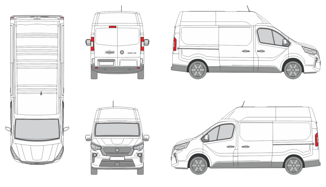 Nissan Primastar Long 2021 Van Template