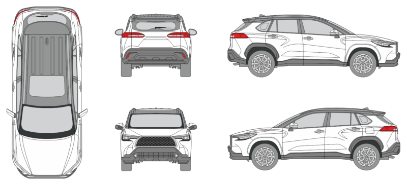 Toyota Corolla Cross 2022 SUV Template