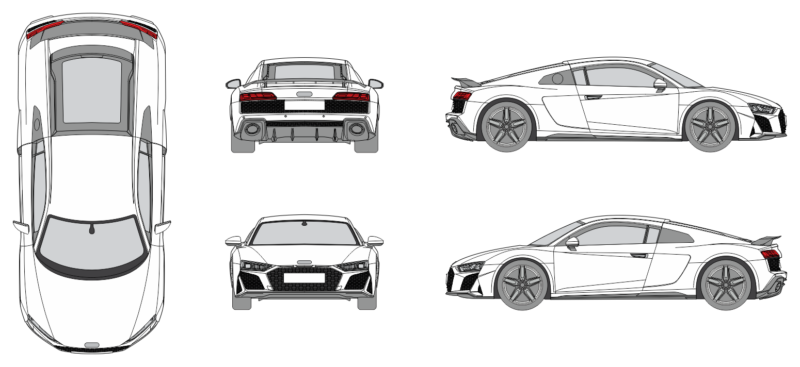 Audi R8 2019 Car Template