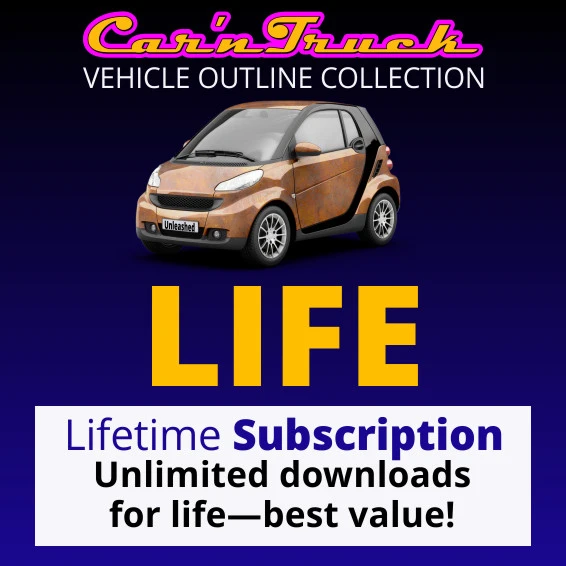 Car n Truck Vehicle Outline Collection - Lifetime Subscription