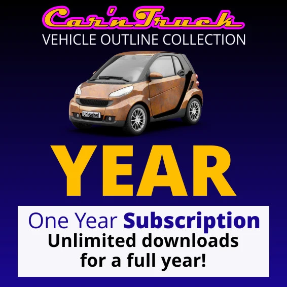 Car 'n Truck Vehicle Outline Collection - One Year Subscription