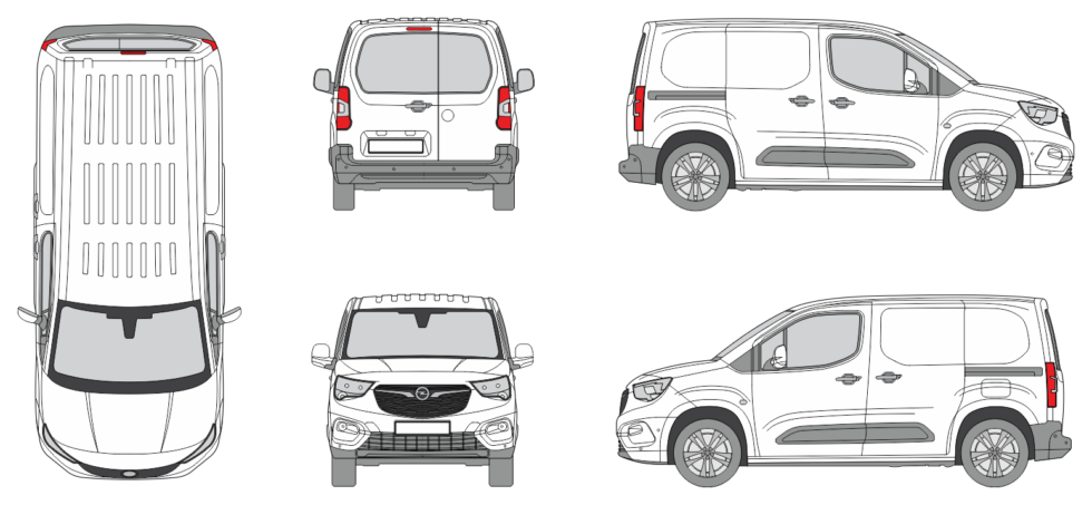 Opel Combo 2018 Swing Rear - Vehicle Templates Unleashed