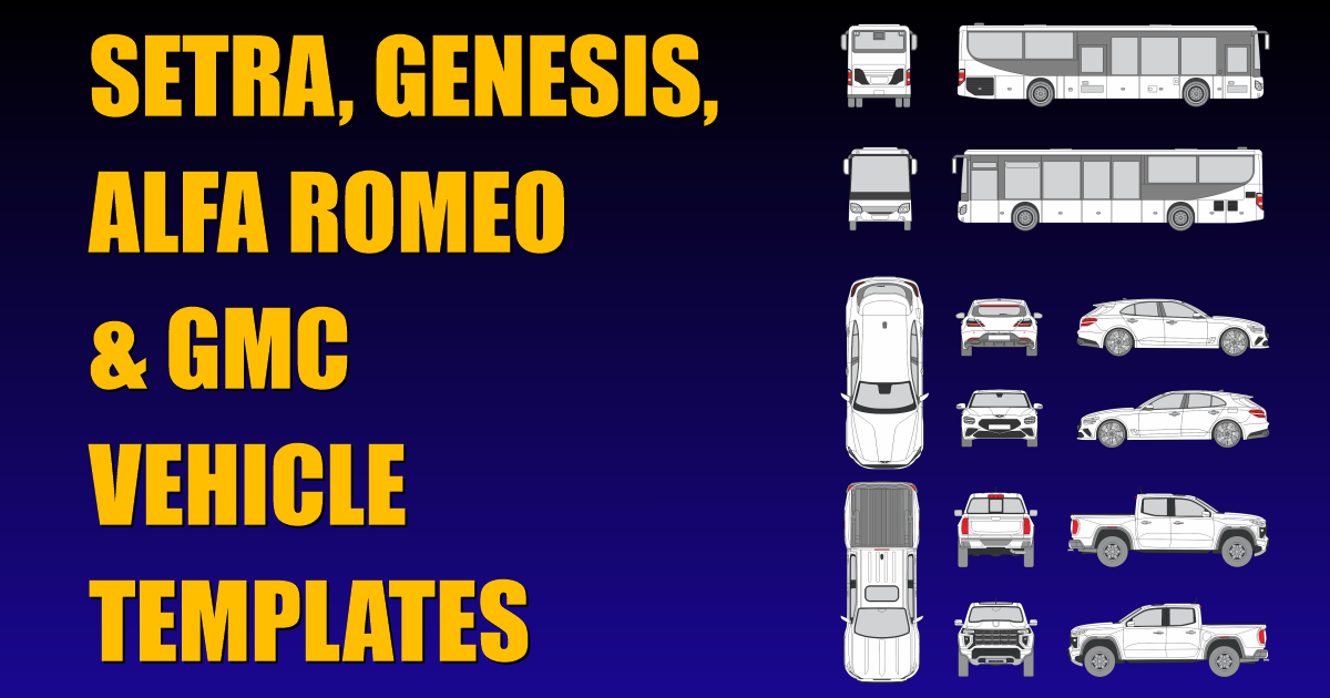 Setra, Genesis, Alfa Romeo and GMC Vehicle Templates Added
