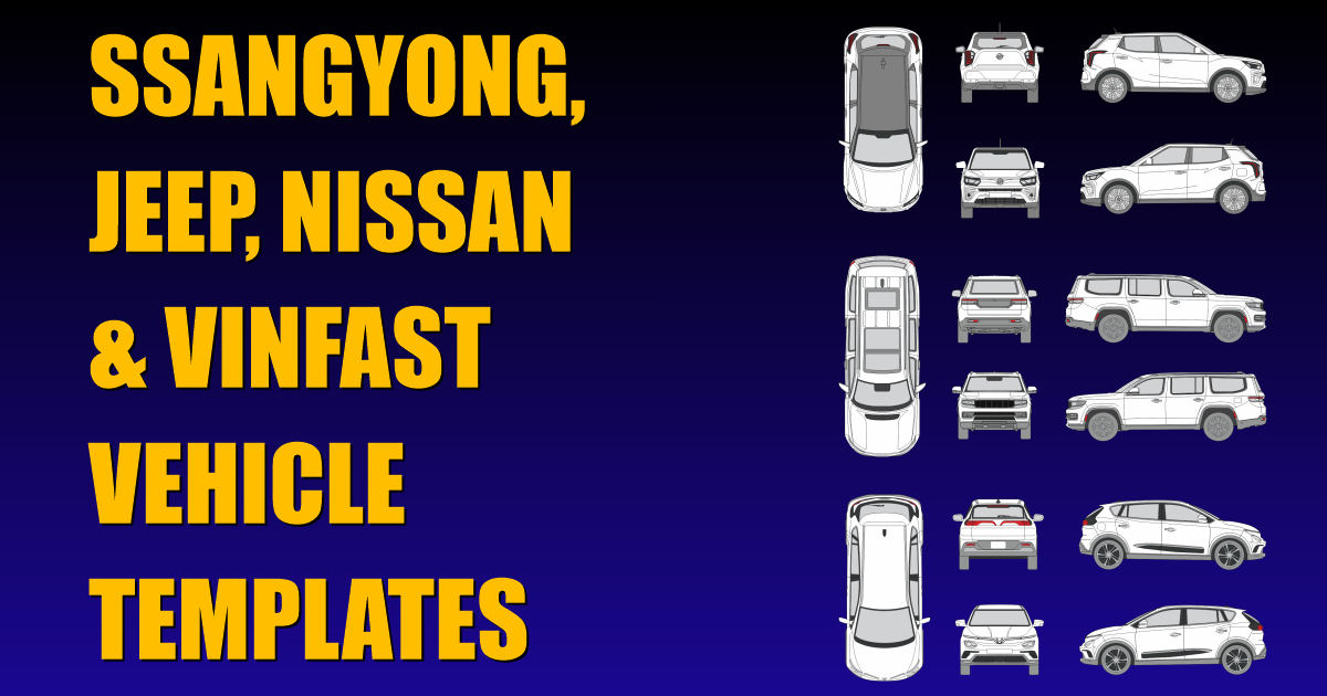 Ssangyong, Jeep, Nissan and Vinfast Vehicle Templates Added to Collection