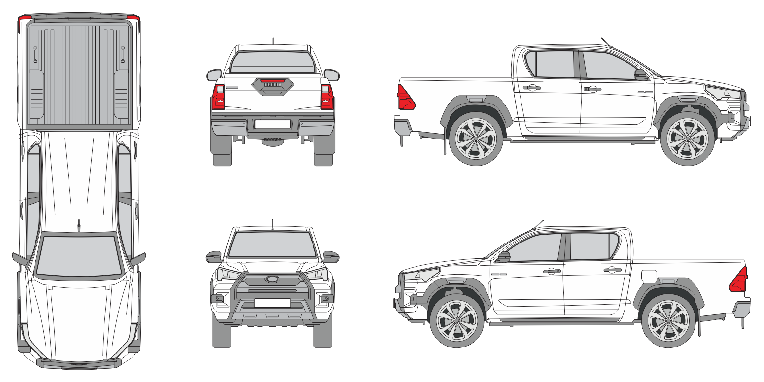 Toyota Hilux 2020 Pickup Template