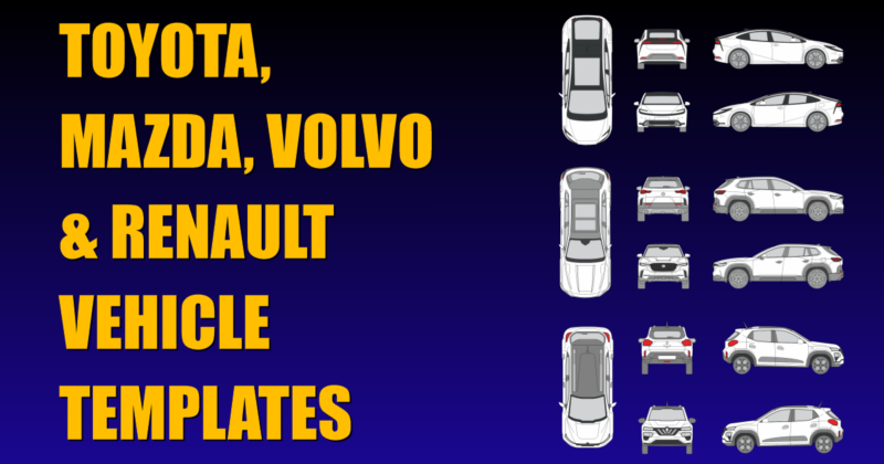 Toyota, Volvo, Mazda and Renault Vehicle Templates Added to Collection