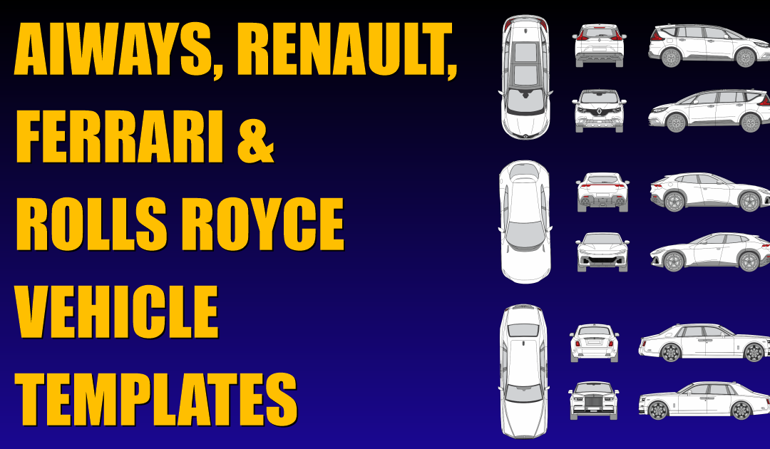 Aiways, Renault, Ferrari and Rolls Royce Vehicle Templates Added
