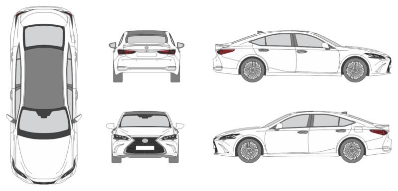 Lexus ES 350 H 2021 Car Template