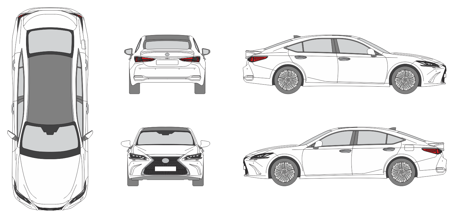 Lexus ES 350 H 2021 Car Template