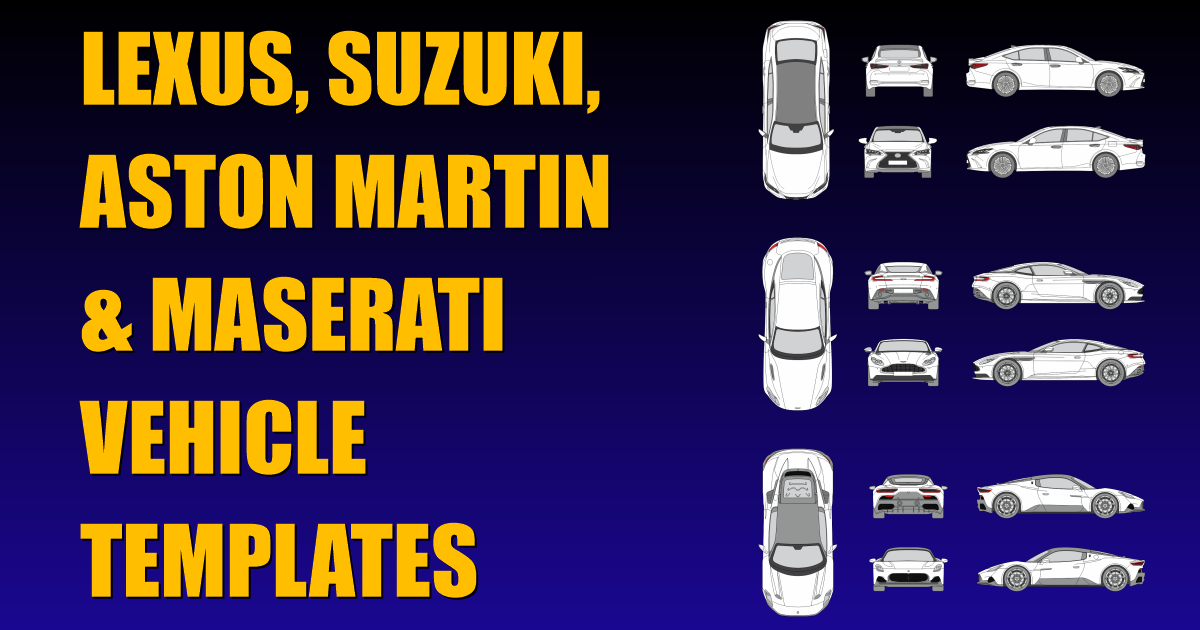 Lexus, Suzuki, Aston Martin and Maserati Vehicle Templates Added