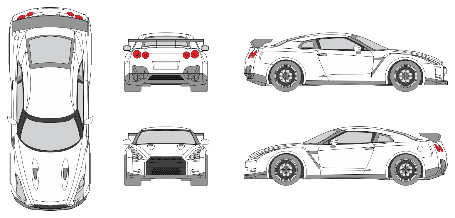 Nissan GTR 2016 Car Template