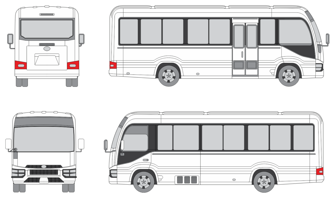 Toyota Coaster 2019 Bus Template