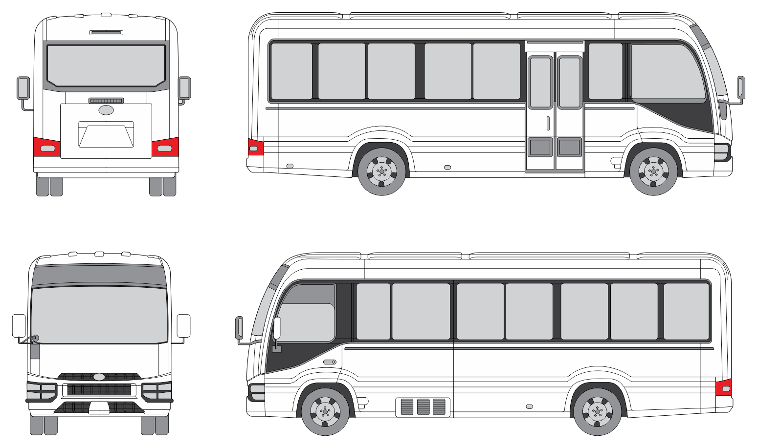 Toyota Coaster 2019 Bus Template