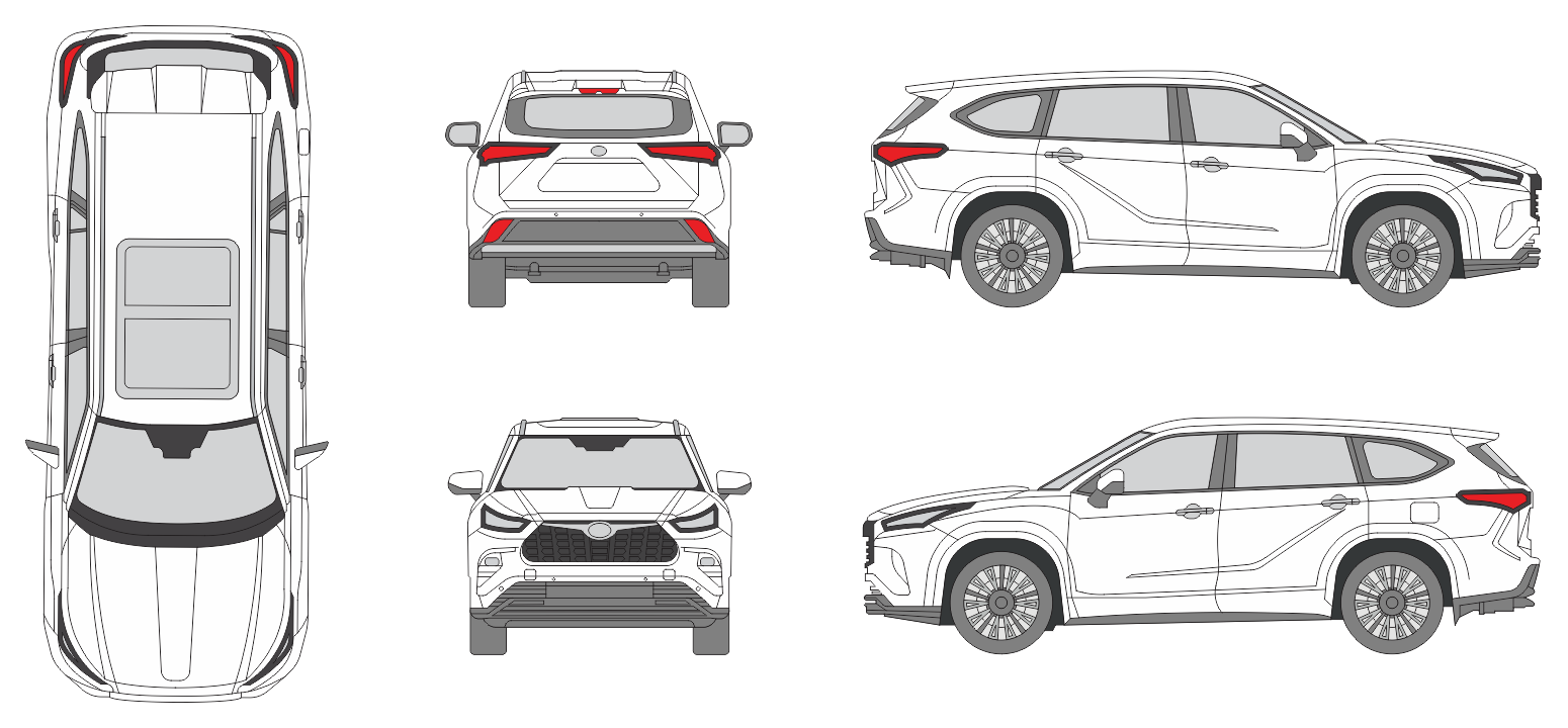 Toyota Highlander 2020 SUV Template