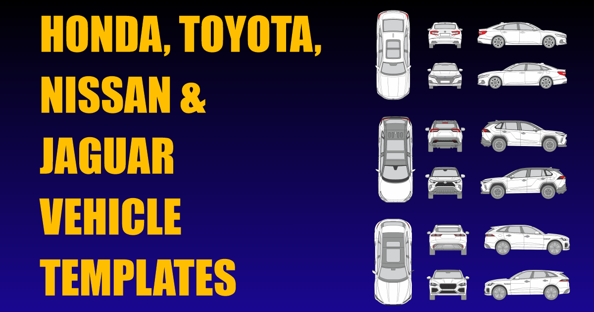 Honda, Toyota, Nissan and Jaguar Vehicle Templates Added