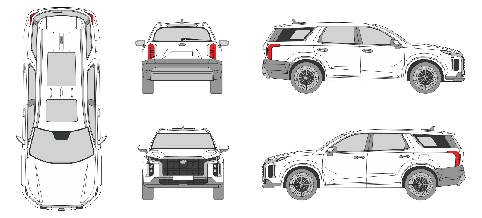 Hyundai Palisade 2023 SUV Template