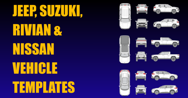 Jeep, Suzuki, Rivian and Nissan Vehicle Templates Added