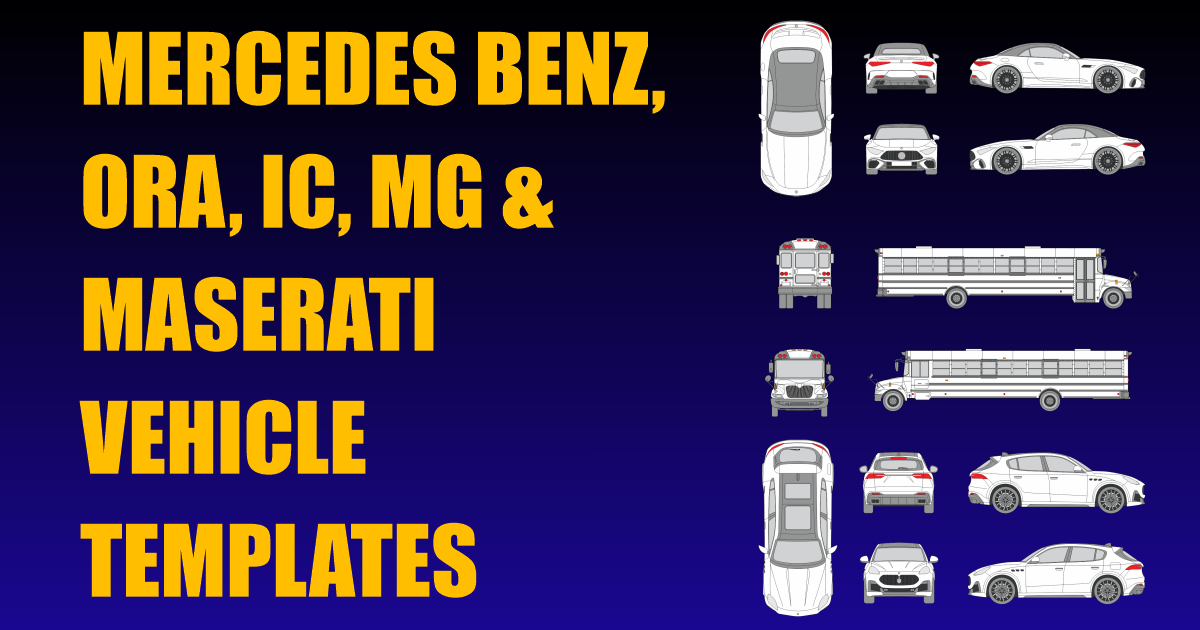 Mercedes Benz, Ora, IC, MG and Maserati Vehicle Templates Added